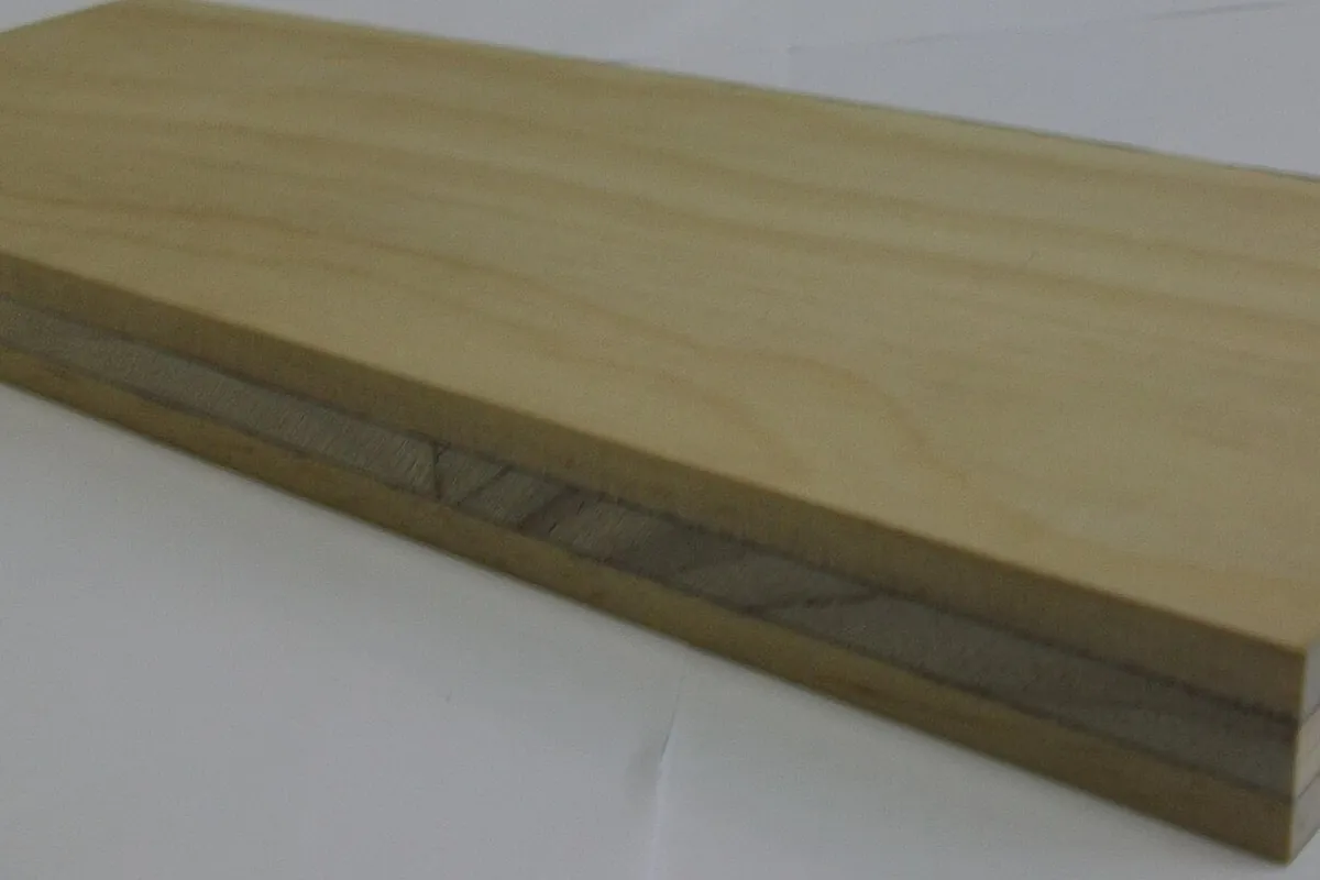 Layered engineered wood panel edge, the substrate to specify for a Lancaster CA bathroom vanity